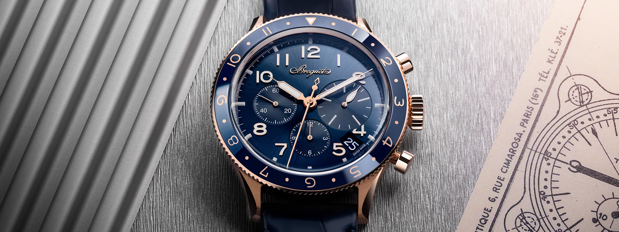 Breguet Type XX Chronograph 2067 Combines Rose Gold and (For The First Time) Blue Ceramic