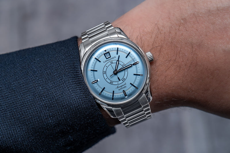 New Longines Conquest Heritage Central Power Reserve Features Light Blue Dial And Bracelet