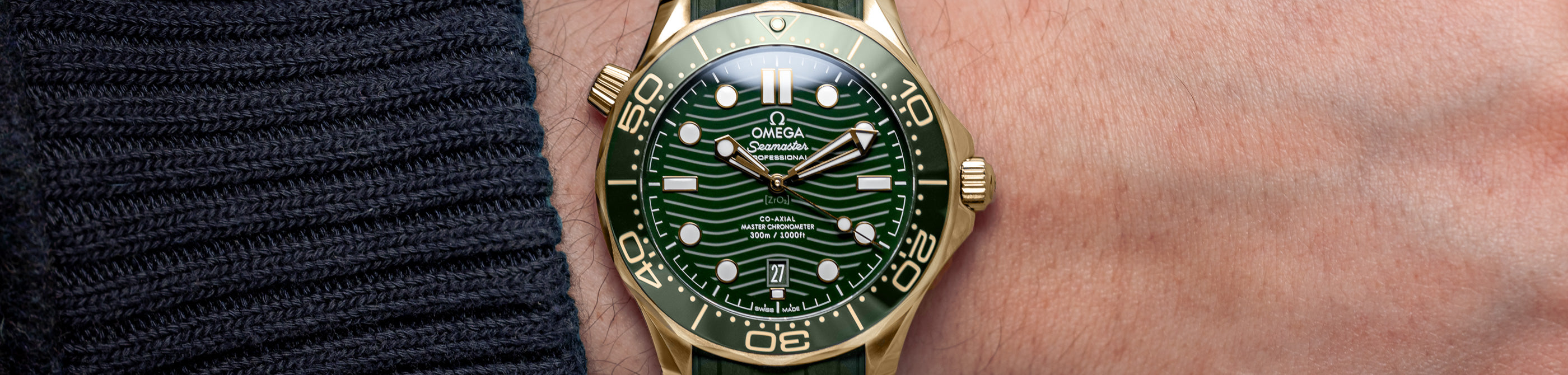 Omega Drops Two "Casual Flex" Seamasters In Solid Gold On Rubber Straps