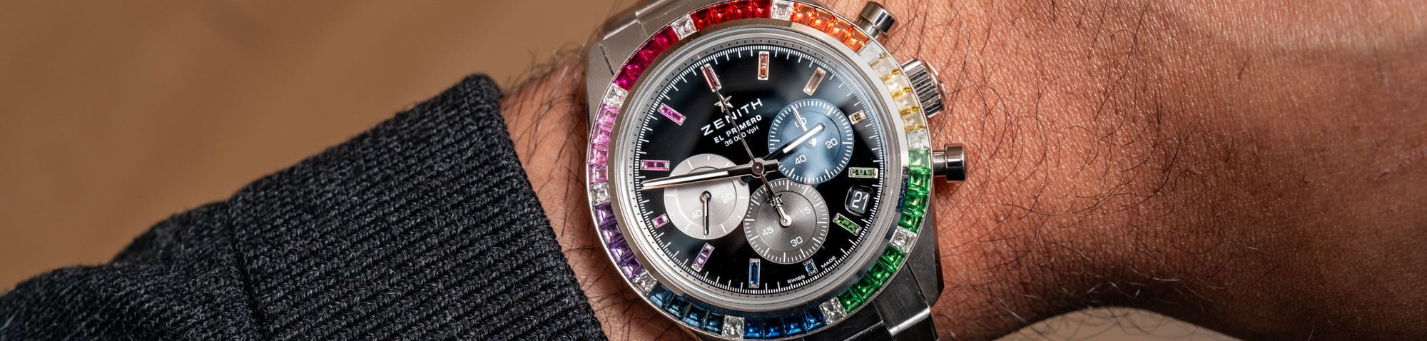 Zenith Chronomaster Sport Gets a Gem-Set Rainbow Bezel (Hands-On Images)