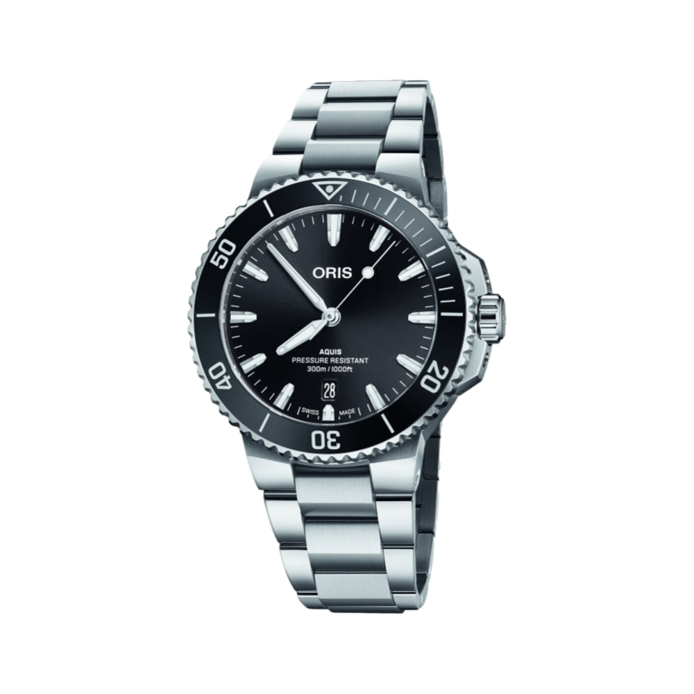 Aquis Date 2024 41.5mm - Black on Bracelet