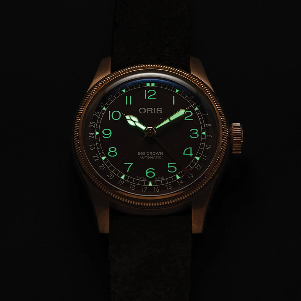 Big Crown Bronze Pointer Date 40mm - Brown on Leather Strap
