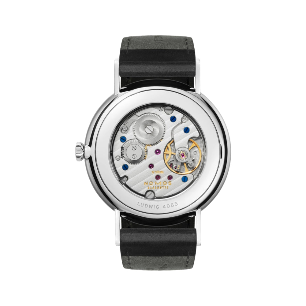 Ludwig 38mm - White Silver-Plated on Leather Strap