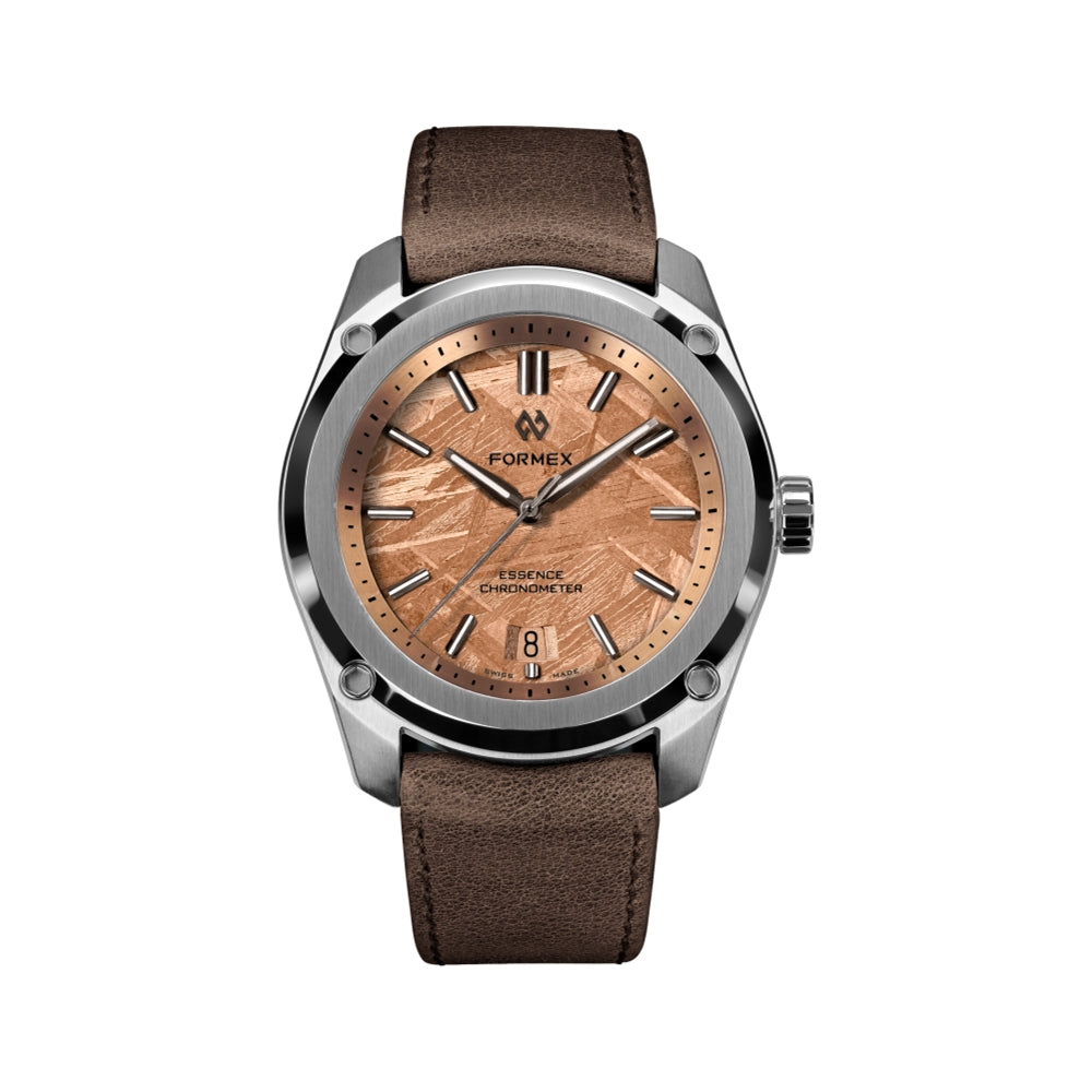 Essence Automatic Chronometer 39mm - “Space Gold" on Brown Leather Strap