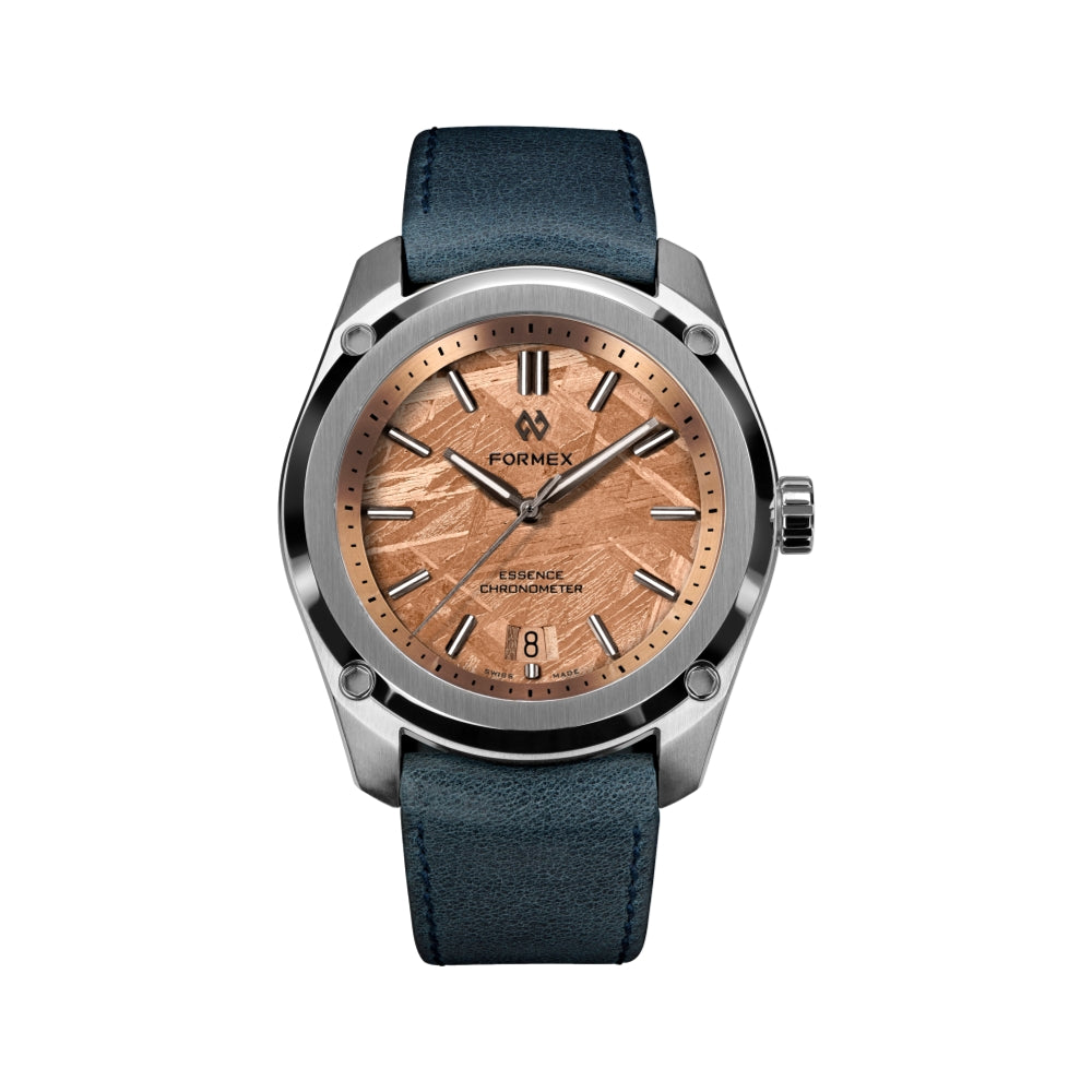 Essence Automatic Chronometer 39mm - “Space Gold" on Blue Leather Strap