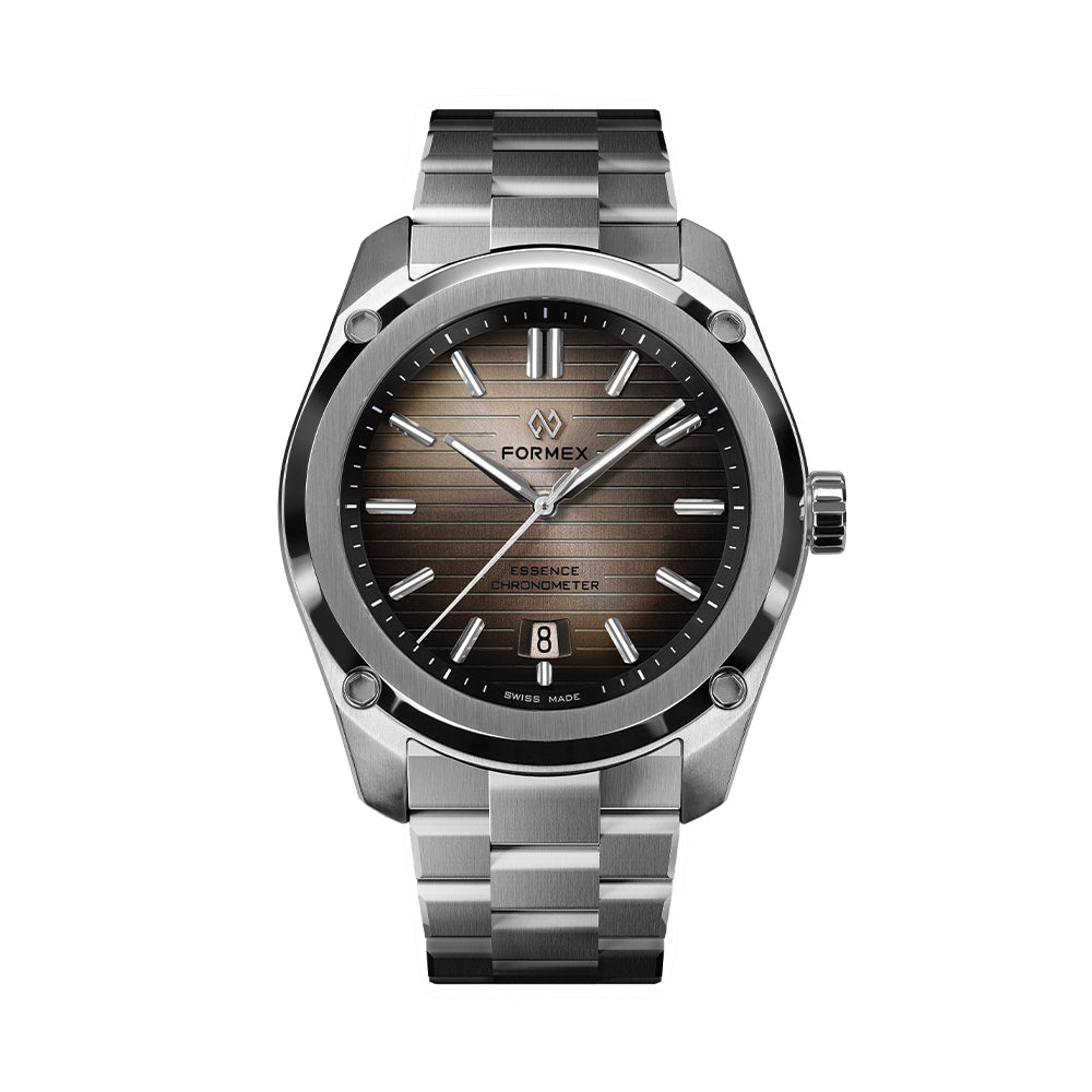 Essence 41mm Degradé Brown watch with gradient brown dial and stainless steel bracelet