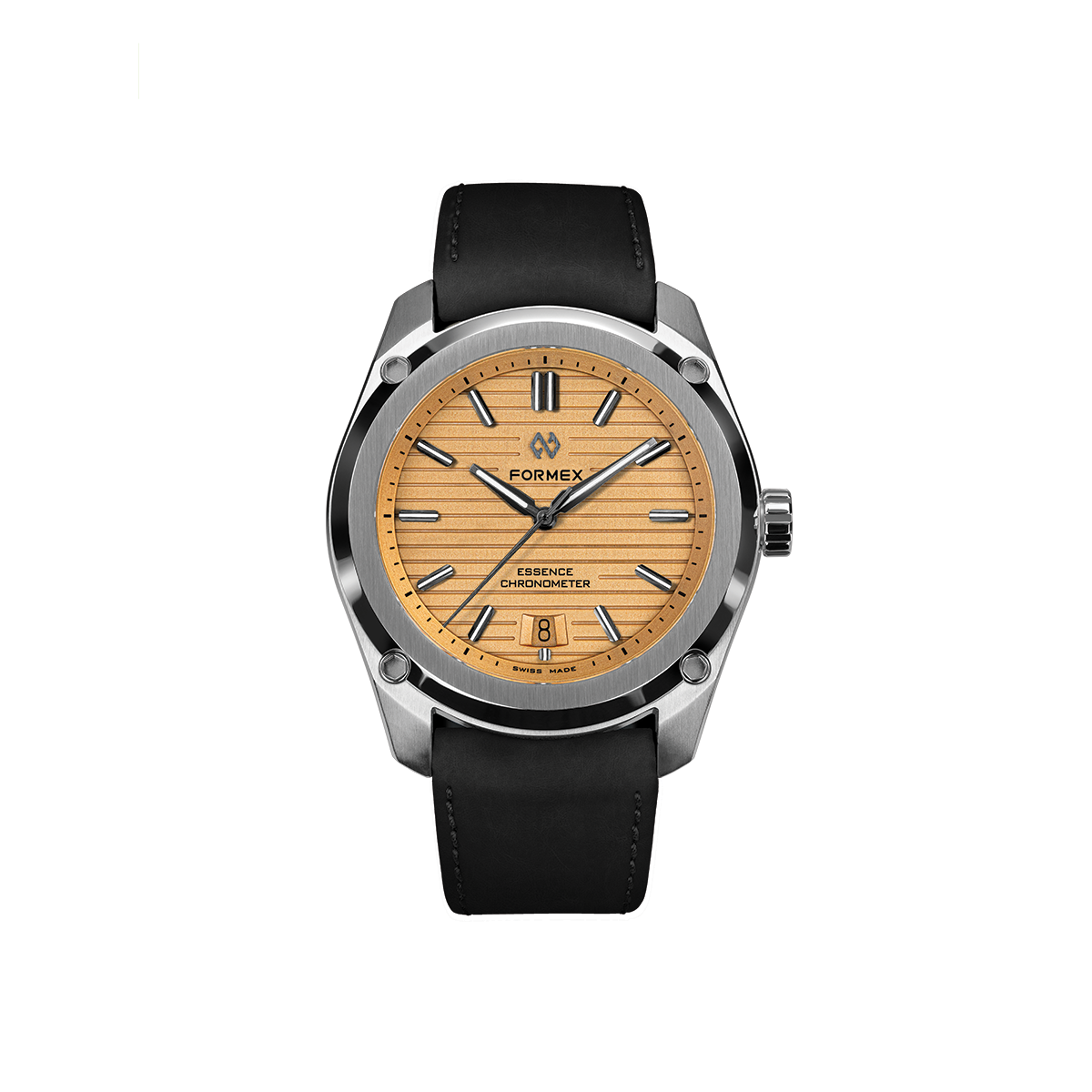 Essence Automatic COSC 39mm Radiant Bronze watch with black leather strap