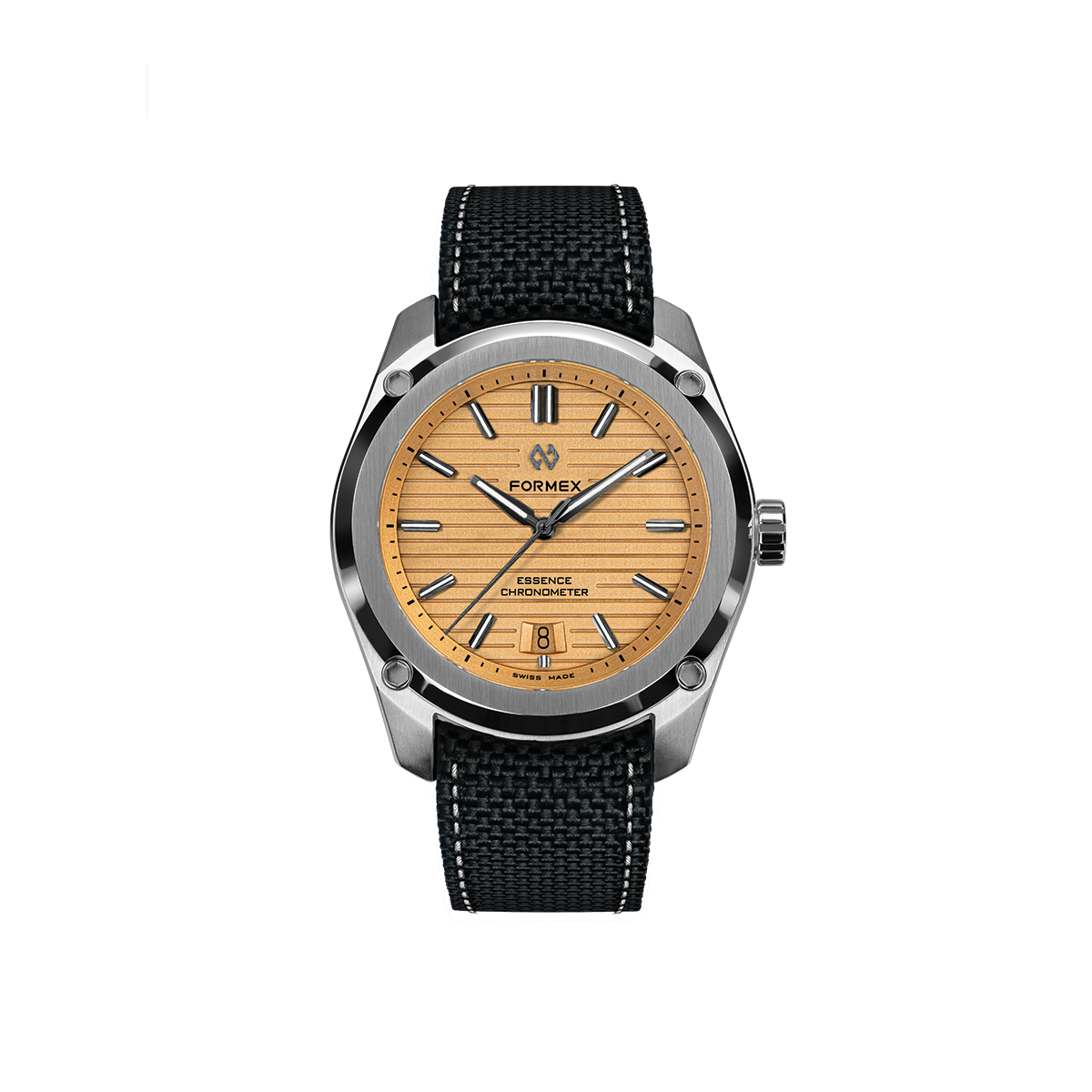 Essence Automatic COSC 39mm watch with bronze dial and dark blue woven strap