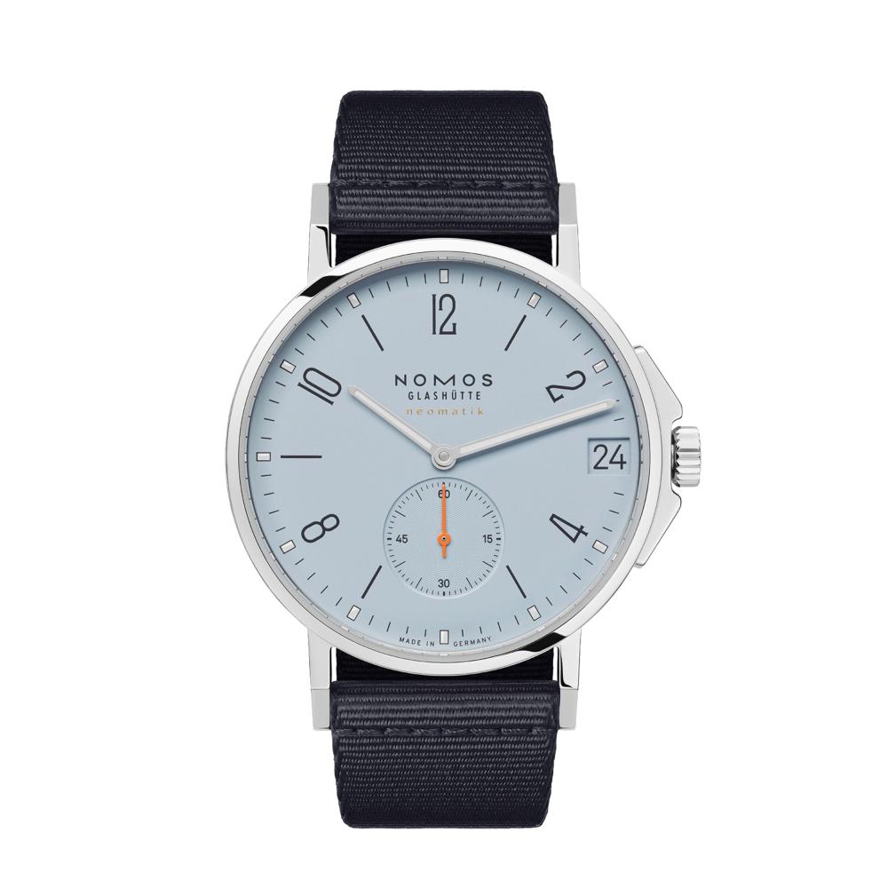 Ahoi Neomatik Date 38mm - Sky Blue on Textile Strap