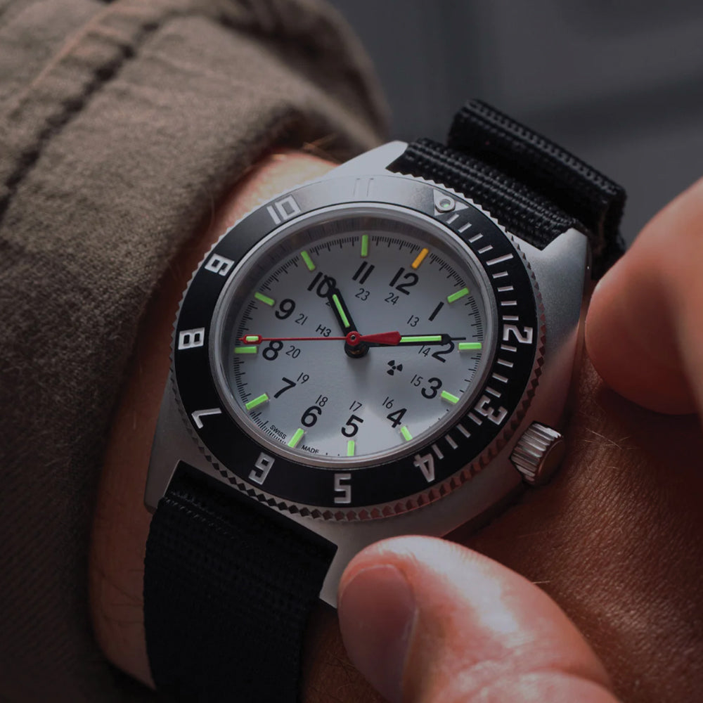 SSNAV No Date 41mm - Arctic on Ballistic Nylon Strap