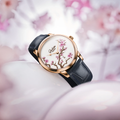 Senator Meissen Cherry Blossom 40mm - White on Leather Strap