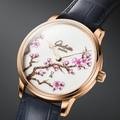 Senator Meissen Cherry Blossom 40mm - White on Leather Strap