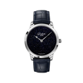 Senator Aventurine Platinum 40mm - Blue on Leather Strap