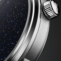 Senator Aventurine Platinum 40mm - Blue on Leather Strap