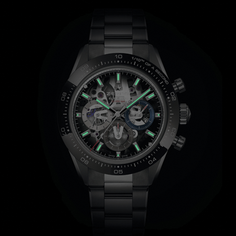 Chronomaster Sport Skeleton 41mm - Grey, Black Bezel on Bracelet and Additional Rubber Strap