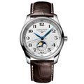 Master Moonphase 40mm - Silver "Barleycorn" on Leather Strap