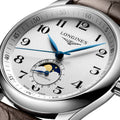 Master Moonphase 40mm - Silver "Barleycorn" on Leather Strap