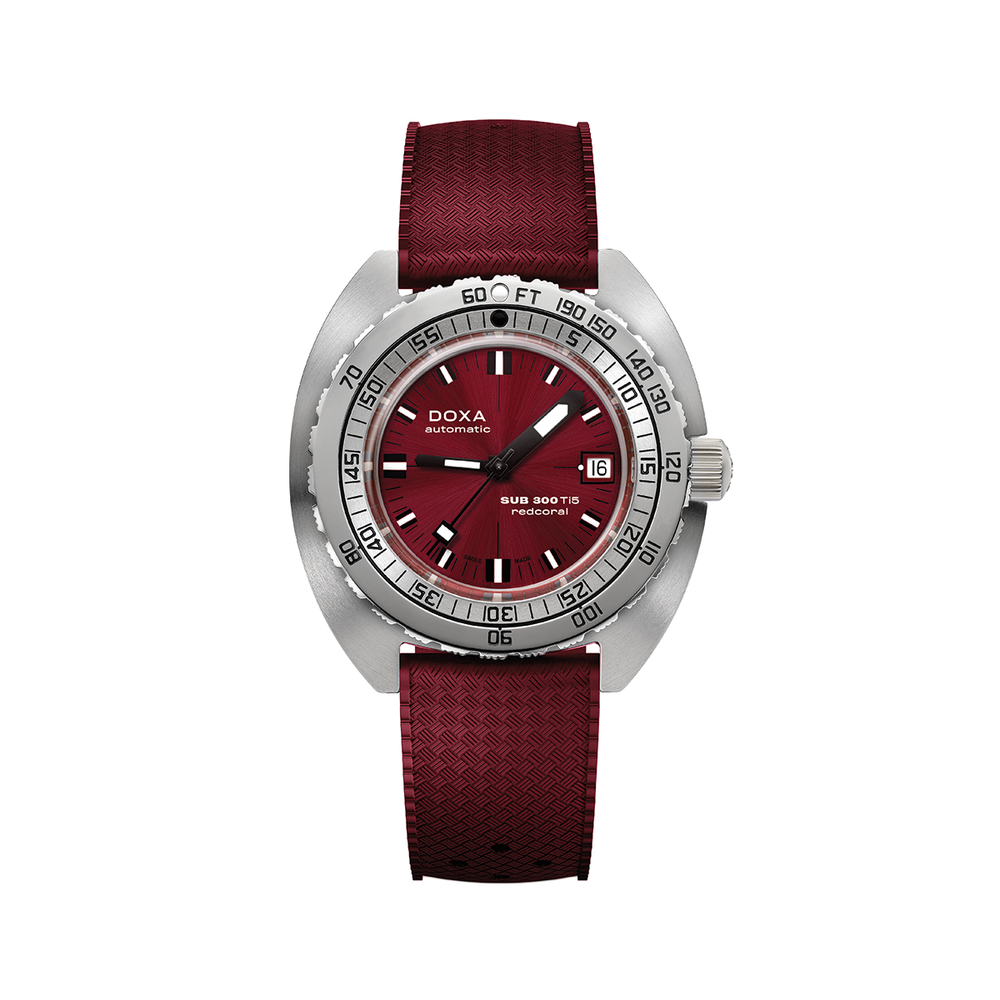 SUB 300 Ti5 42.5mm - Red on Rubber Strap