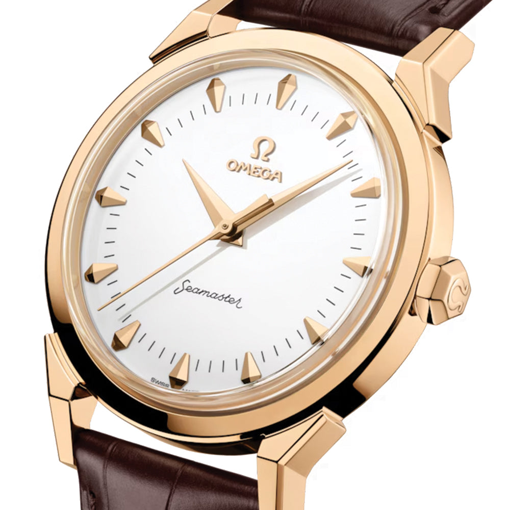 Seamaster Heritage Milano Cortina 2026 Moonshine‚Ñ¢ Gold 37mm - White on Leather Strap