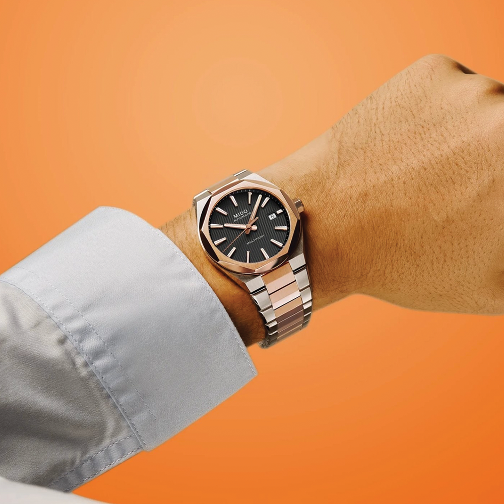 Multifort 8 One Crown Rose Gold PVD Two-Tone 40mm - Black on Bracelet