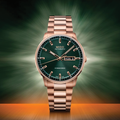 Commander Datoday Rose Gold 40mm - Green on Bracelet