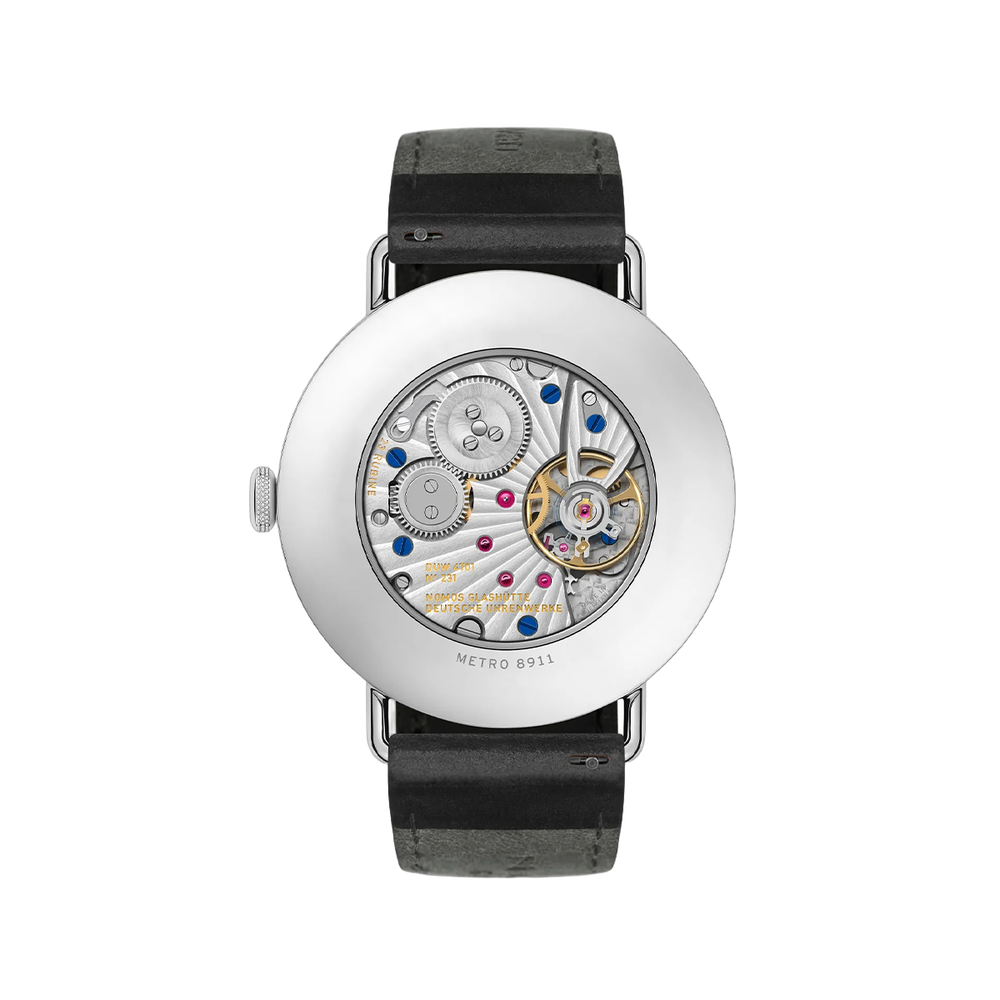Metro Date Power Reserve 37mm - White on Leather Strap