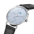 Metro Date Power Reserve 37mm - Ice Blue on Leather Strap