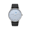 Metro Date Power Reserve 37mm - Ice Blue on Leather Strap