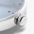 Metro Date Power Reserve 37mm - Ice Blue on Leather Strap