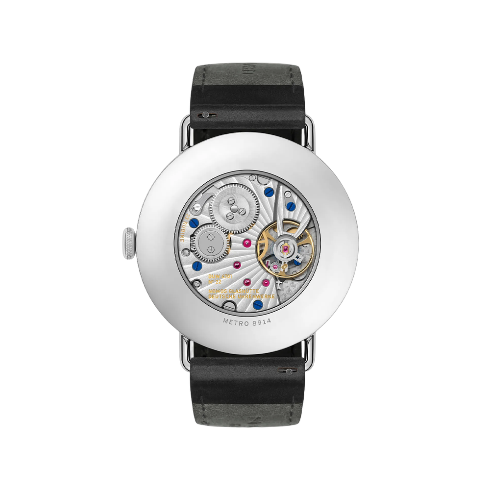 Metro Date Power Reserve 37mm - Ice Blue on Leather Strap