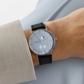 Metro Date Power Reserve 37mm - Ice Blue on Leather Strap
