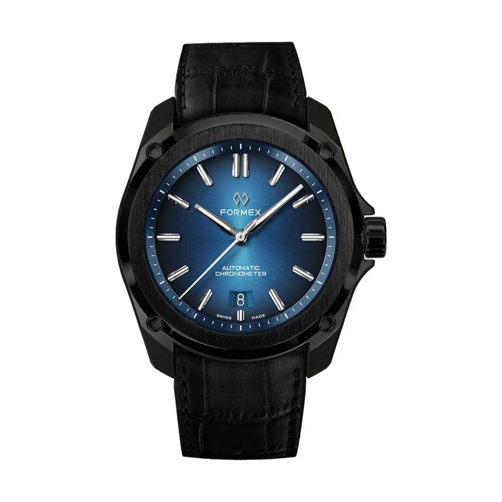 Formex Essence Leggera Automatic Chronometer 41mm blue dial with black leather strap