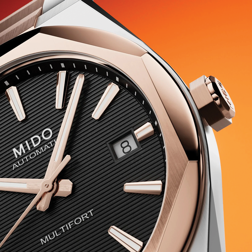 Multifort 8 One Crown Rose Gold PVD Two-Tone 40mm - Black on Bracelet