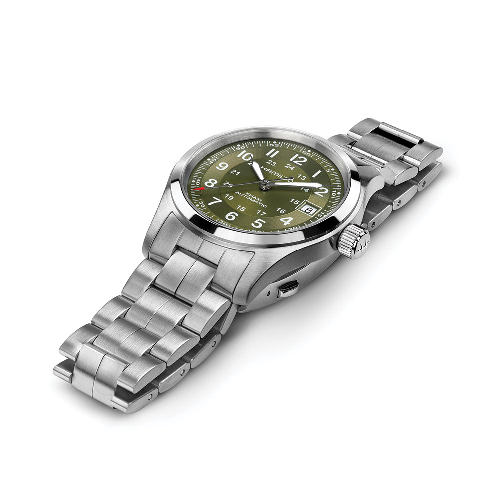 Khaki Field Auto Date 42mm - Green on Bracelet