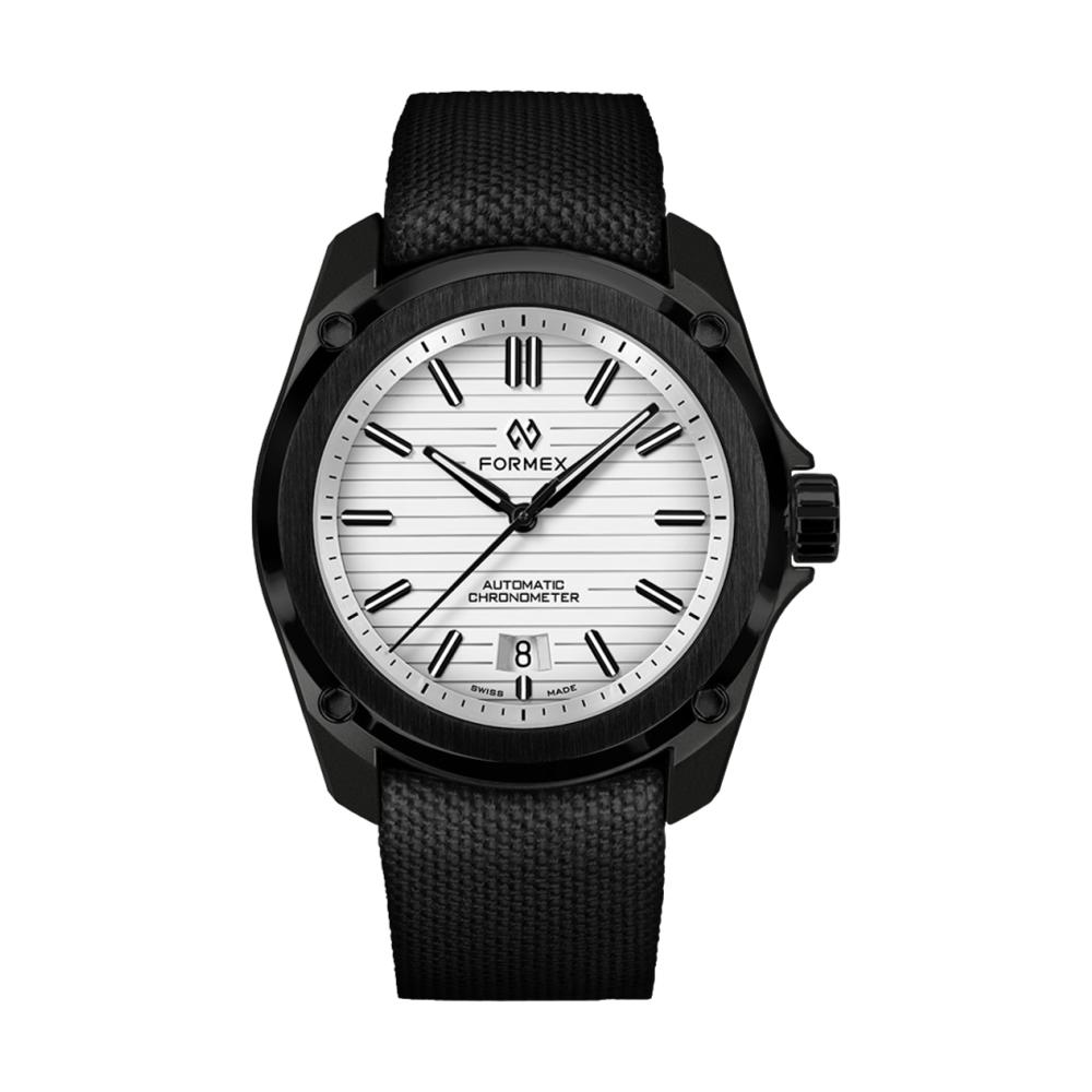 Formex Essence Leggera white dial automatic chronometer 41mm with black textile strap