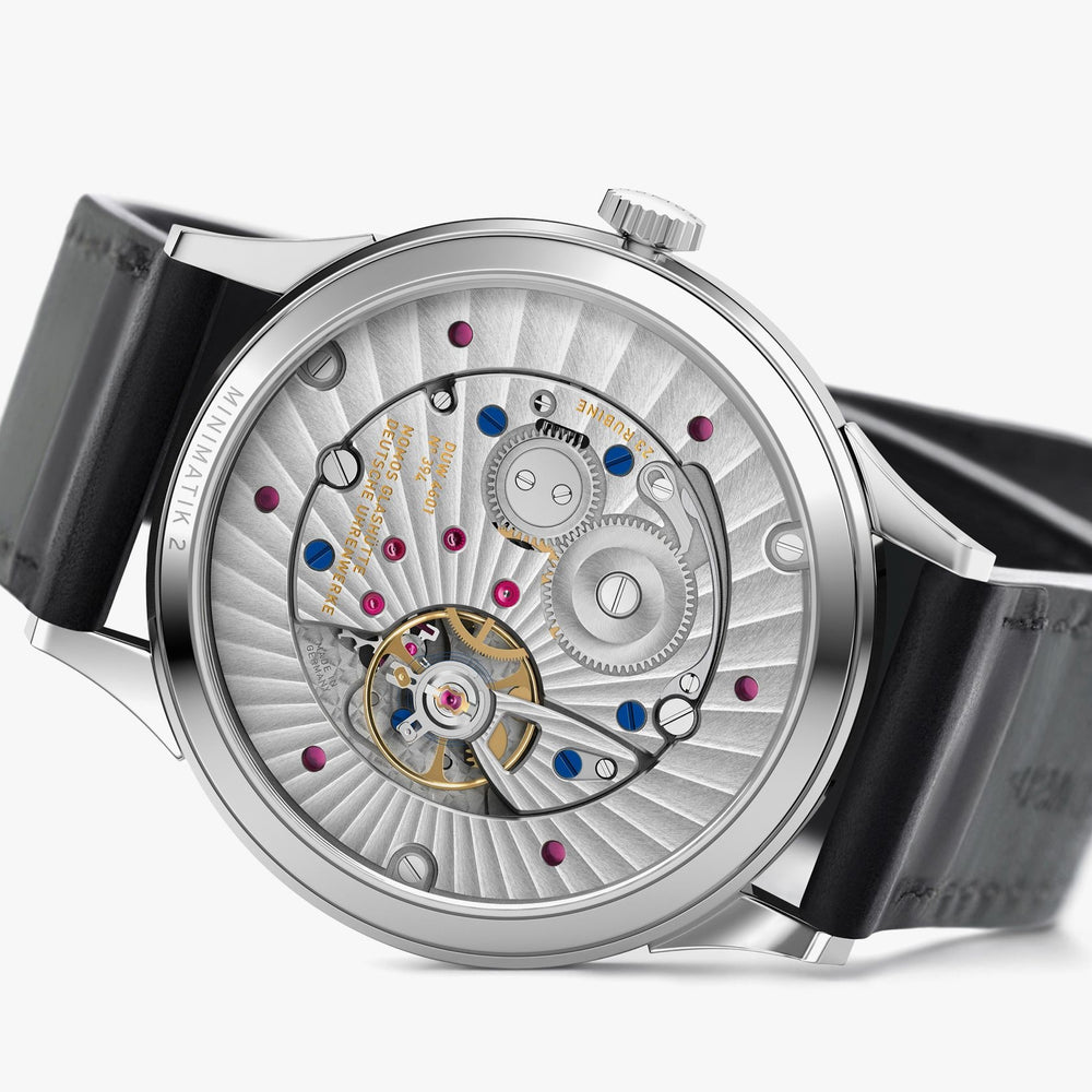 Minimatik Date 39mm - White Silver-Plated on Leather Strap