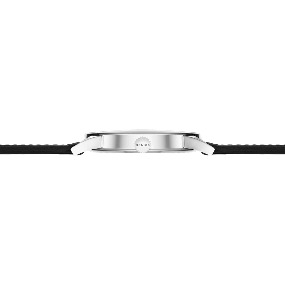 Minimatik Date 39mm - White Silver-Plated on Leather Strap