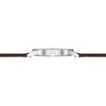 Minimatik Date Gold Hands 39mm - White Silver-Plated on Leather Strap