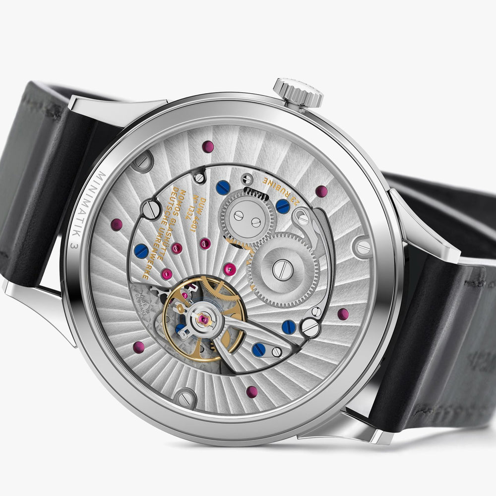 Minimatik Date 39mm - Blue on Leather Strap