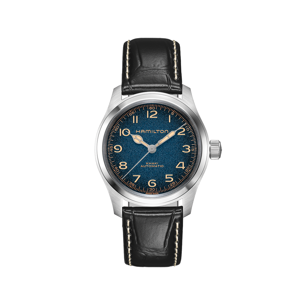 Khaki Field Murph 38mm - Blue on Leather Strap