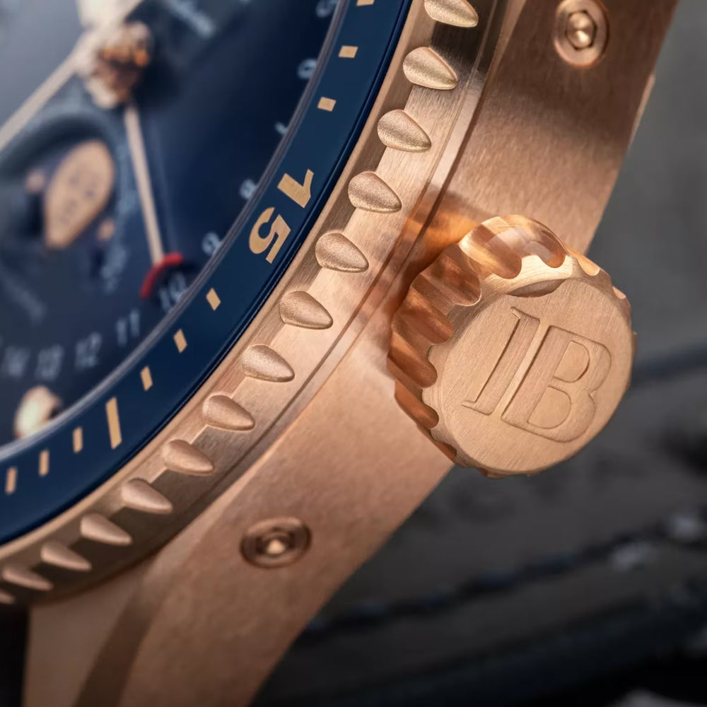 Fifty Fathoms Bathyscaphe Quantième Complet Phases de Lune Red Gold 43mm - Blue on Fabric Strap