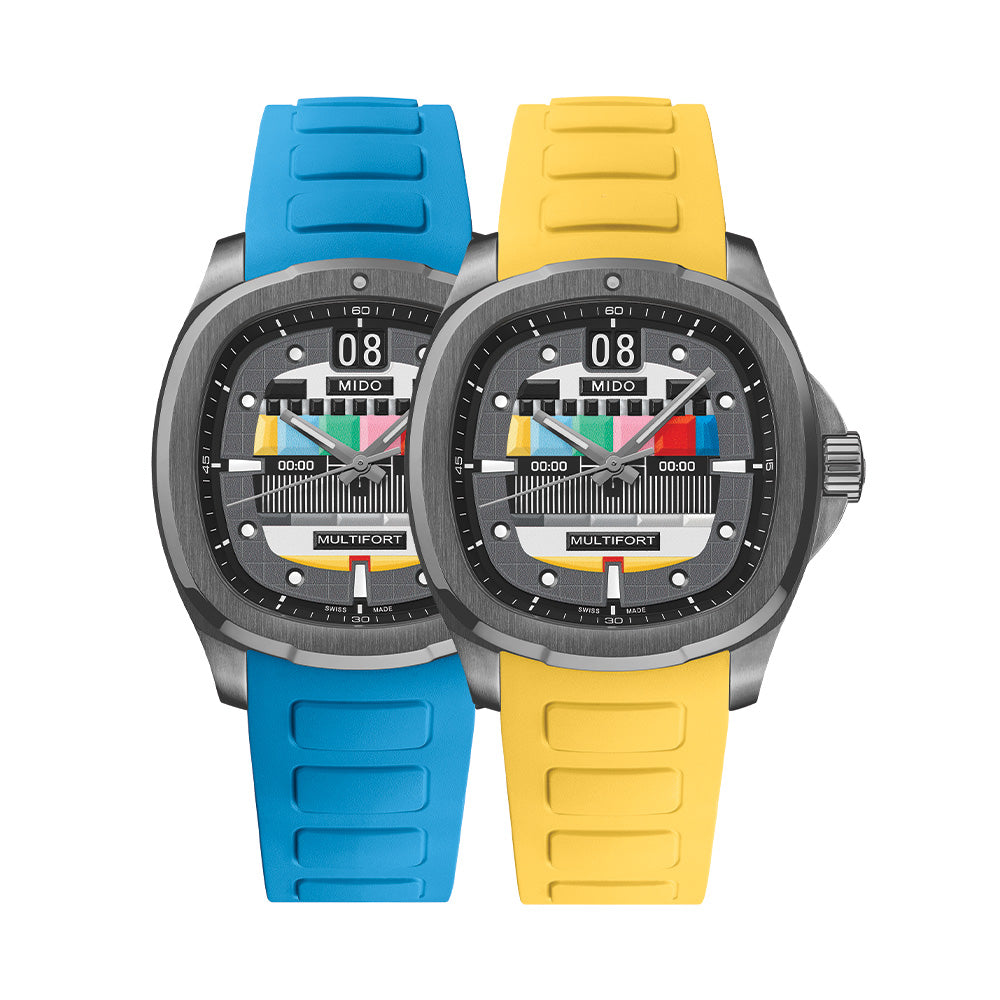 Multifort TV Big Date Special Edition S01E02 40mm - Grey on Bracelet w/ Two Extra Rubber Straps