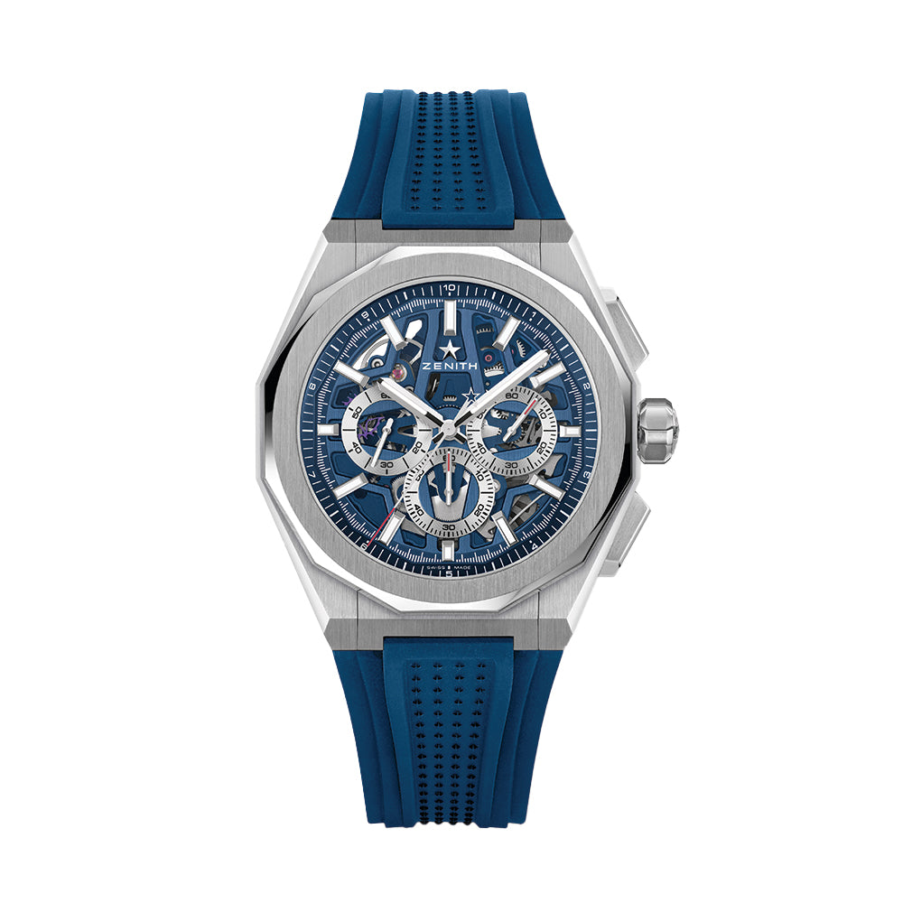Defy Skyline Chronograph Skeleton 42mm - Blue on Bracelet