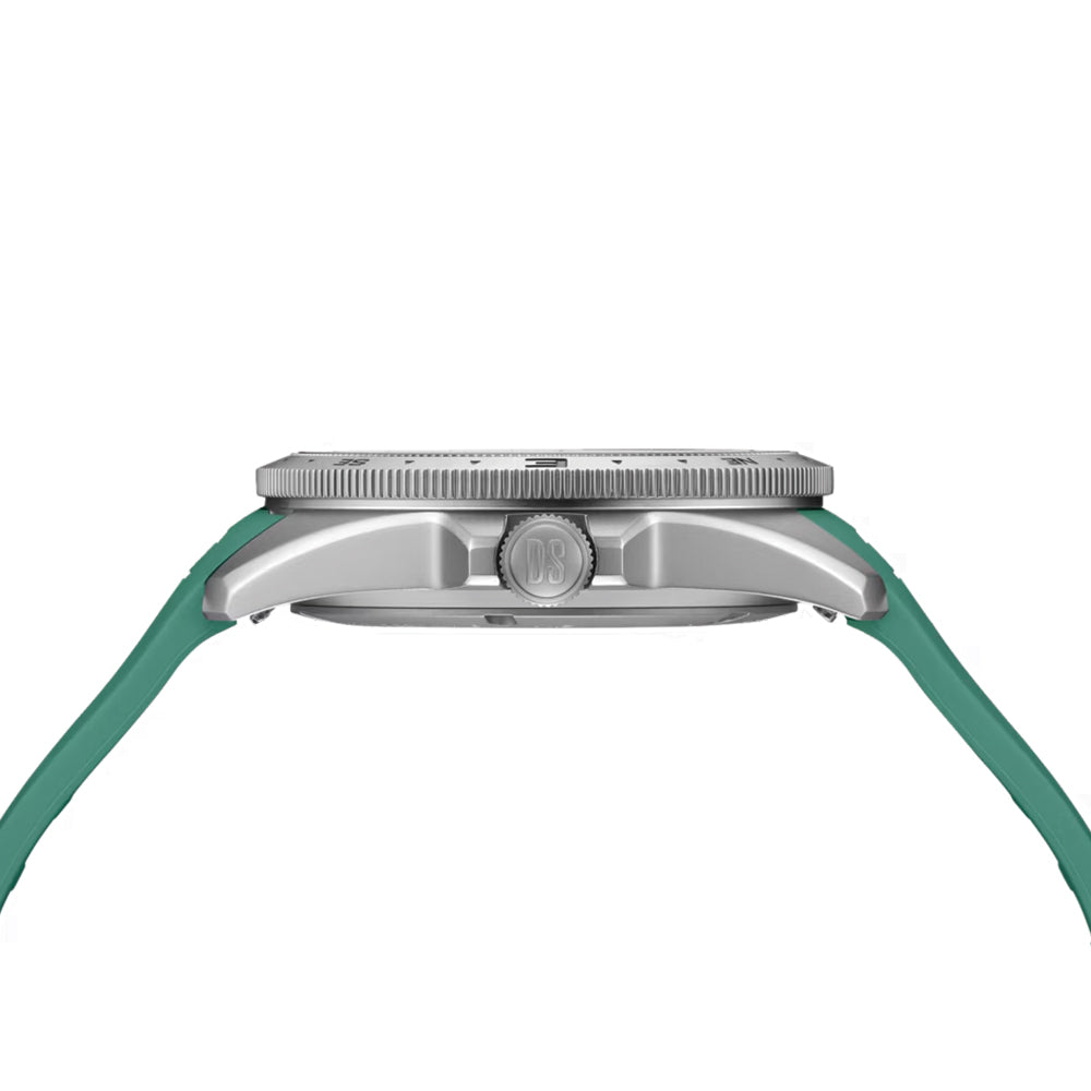 DS-X “New DS Concept Extreme Shock Resistance” GMT Quartz 41mm - Grey on Green Rubber Strap
