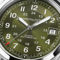 Khaki Field Auto Date 42mm - Green on Leather Strap