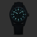 Sector II Field Titanium Dusk 38mm - Blue on Rubber Strap