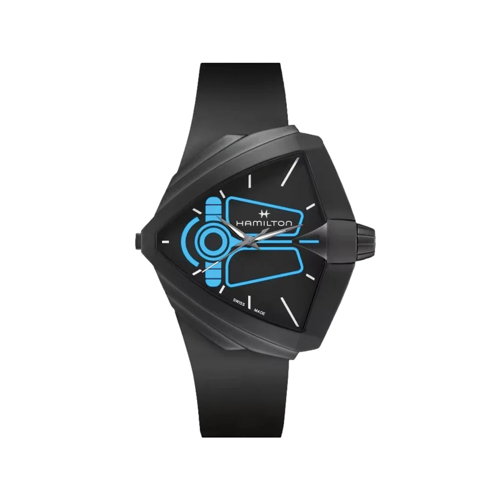 Ventura XXL Bright Dune Limited Edition Quartz Black PVD 52mm x 48mm - Black on Rubber Strap