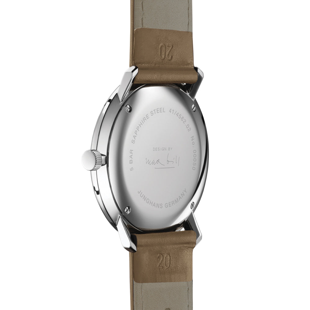 Max Bill Quartz 38mm - White on Leather Strap