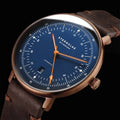 Hamburg Automatic Bronze PVD 42mm - Blue on Leather Strap