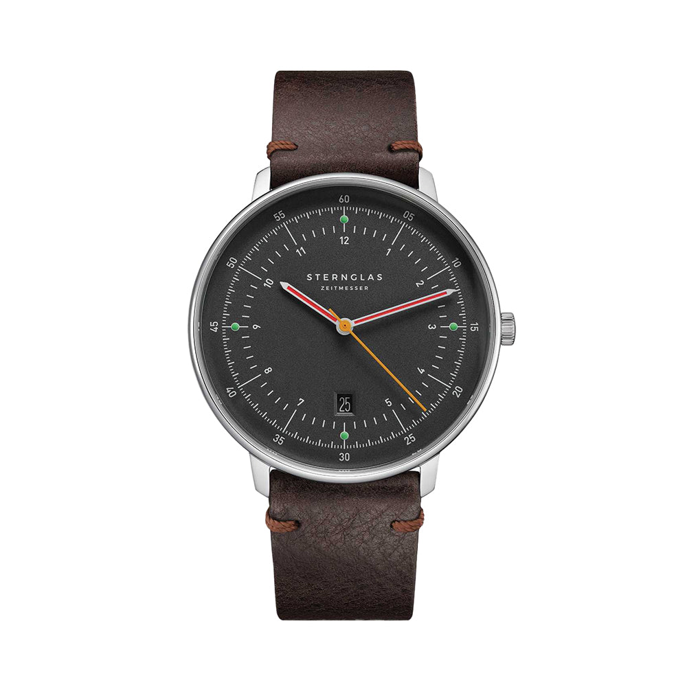 Hamburg Quartz 42mm - Grey on Leather Strap